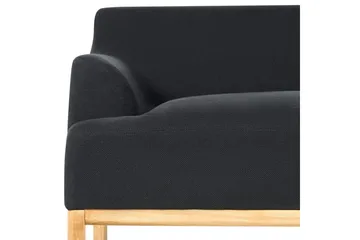 3-sitssoffa Sosjo Svart, ljust trä - Svart, ljust trä - Möbler - Vardagsrum - Soffor - 3-sits soffor