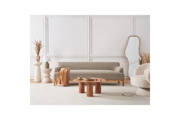 3-sitssoffa Sosjo Taupe, ljust trä - Taupe, ljust trä - Möbler - Vardagsrum - Soffor - 3-sits soffor