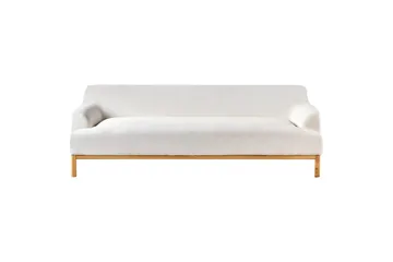 3-sitssoffa Sosjo Vit, ljust trä - Vit, ljust trä - Möbler - Vardagsrum - Soffor - 3-sits soffor