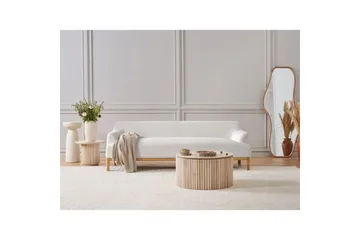3-sitssoffa Sosjo Vit, ljust trä - Vit, ljust trä - Möbler - Vardagsrum - Soffor - 3-sits soffor
