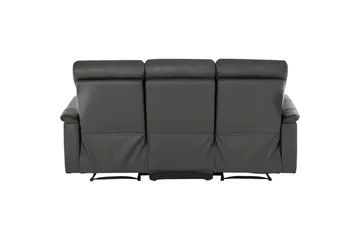 3-sitssoffa Southbrook Grå, PU/trä/metall, Manuell vilstol - Grå, PU/trä/metall, Manuell vilstol - Möbler - Vardagsrum - Soffor - Reclinersoffor & Biosoffor