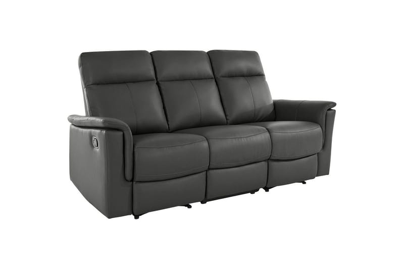 3-sitssoffa Southbrook Grå, PU/trä/metall, Manuell vilstol - Grå, PU/trä/metall, Manuell vilstol - Möbler - Vardagsrum - Soffor - Reclinersoffor & Biosoffor