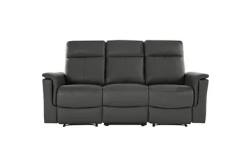 3-sitssoffa Southbrook Grå, PU/trä/metall, Manuell vilstol - Grå, PU/trä/metall, Manuell vilstol - Möbler - Vardagsrum - Soffor - Reclinersoffor & Biosoffor