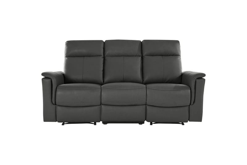 3-sitssoffa Southbrook Grå, PU/trä/metall, Manuell vilstol - Grå, PU/trä/metall, Manuell vilstol - Möbler - Vardagsrum - Soffor - Reclinersoffor & Biosoffor