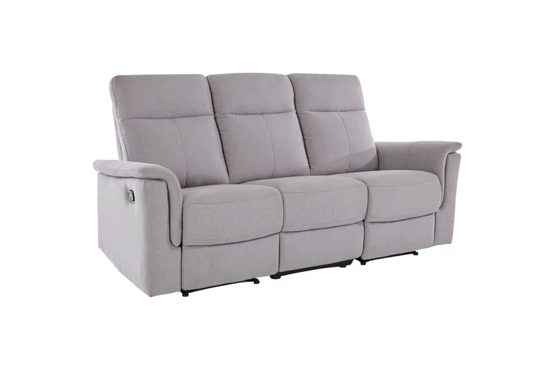 3-sitssoffa Southbrook Ljusgrå, Tyg/Trä/Metall, Manuell vilstol, Ljusgrå, Tyg/Trä/Metall, Manuell vilstol