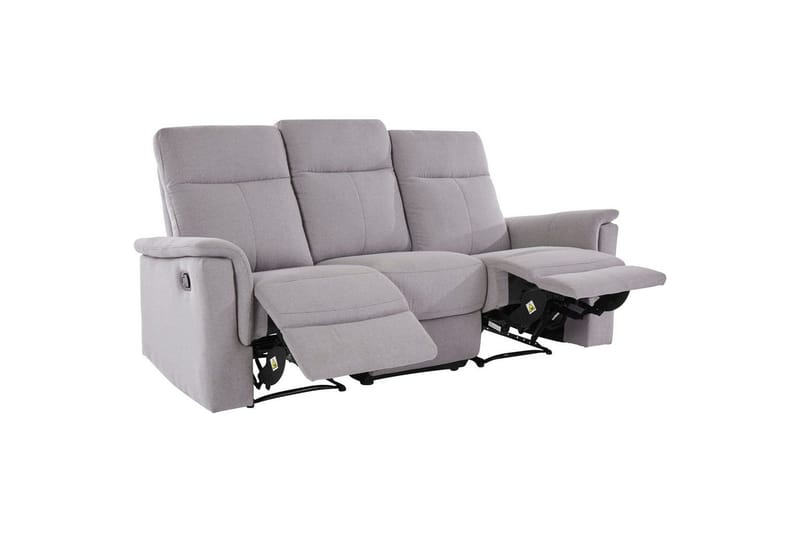 3-sitssoffa Southbrook Ljusgrå, Tyg/Trä/Metall, Manuell vilstol - Ljusgrå, Tyg/Trä/Metall, Manuell vilstol - Möbler - Vardagsrum - Soffor - Reclinersoffor & Biosoffor