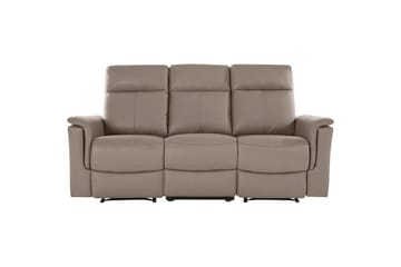 3-sitssoffa Southbrook Ljusgrå, PU/trä/metall, Manuell vilstol - Ljusgrå, PU/trä/metall, Manuell vilstol - Möbler - Vardagsrum - Soffor - Reclinersoffor & Biosoffor