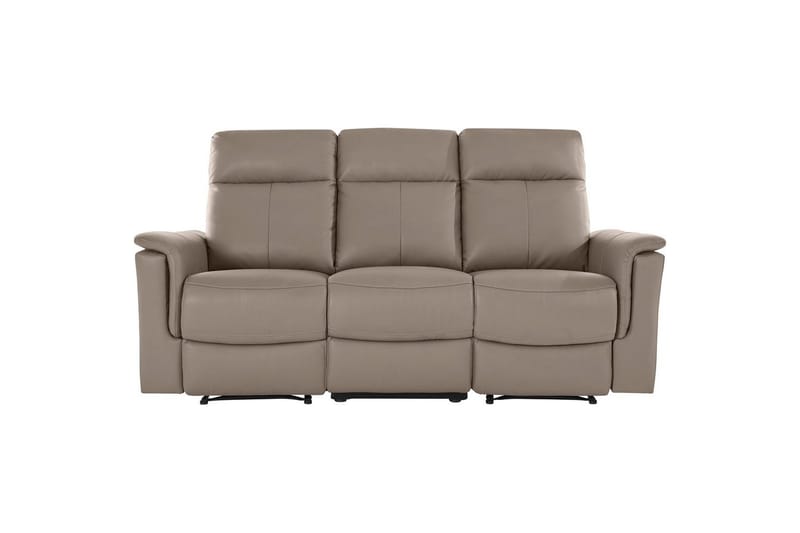 3-sitssoffa Southbrook Ljusgrå, PU/trä/metall, Manuell vilstol - Ljusgrå, PU/trä/metall, Manuell vilstol - Möbler - Vardagsrum - Soffor - Reclinersoffor & Biosoffor