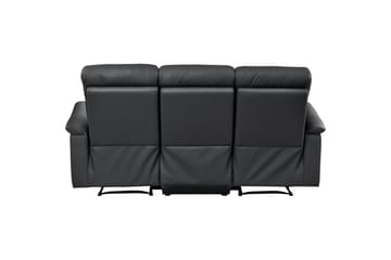 3-sitssoffa Southbrook Svart, Äkta läder/PU/Trä/Metall, Elektrisk vilstol - Svart, Äkta läder/PU/Trä/Metall, Elektrisk vilstol - Möbler - Vardagsrum - Soffor - Reclinersoffor & Biosoffor