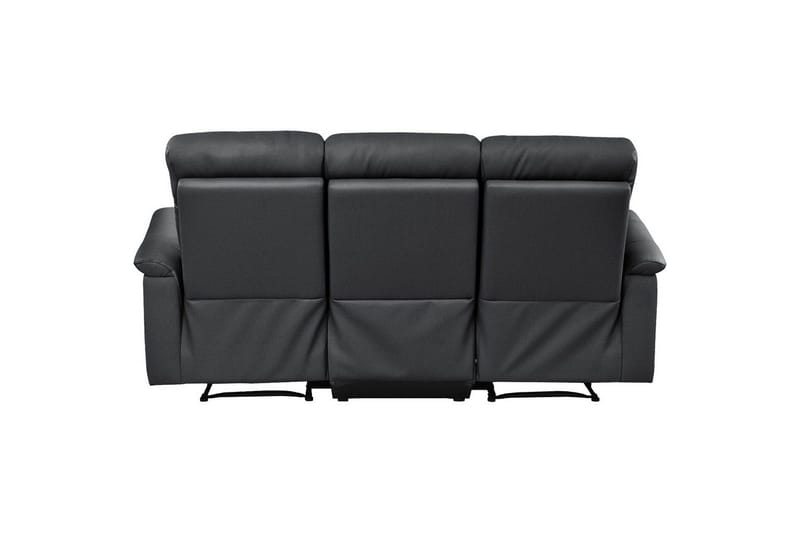 3-sitssoffa Southbrook Svart, Äkta läder/PU/Trä/Metall, Elektrisk vilstol - Svart, Äkta läder/PU/Trä/Metall, Elektrisk vilstol - Möbler - Vardagsrum - Soffor - Reclinersoffor & Biosoffor