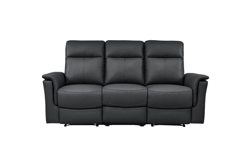 3-sitssoffa Southbrook Svart, Äkta läder/PU/Trä/Metall, Elektrisk vilstol - Svart, Äkta läder/PU/Trä/Metall, Elektrisk vilstol - Möbler - Vardagsrum - Soffor - Reclinersoffor & Biosoffor