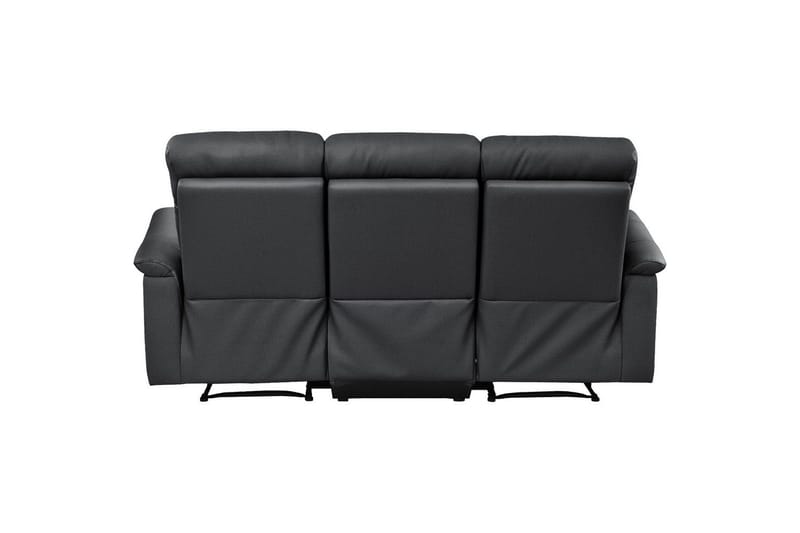 3-sitssoffa Southbrook Svart, Äkta läder/PU/Trä/Metall, Elektrisk vilstol - Svart, Äkta läder/PU/Trä/Metall, Elektrisk vilstol - Möbler - Vardagsrum - Soffor - Reclinersoffor & Biosoffor