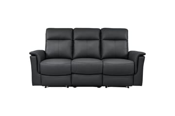 3-sitssoffa Southbrook Svart, Äkta läder/PU/Trä/Metall, Elektrisk vilstol - Svart, Äkta läder/PU/Trä/Metall, Elektrisk vilstol - Möbler - Vardagsrum - Soffor - Reclinersoffor & Biosoffor
