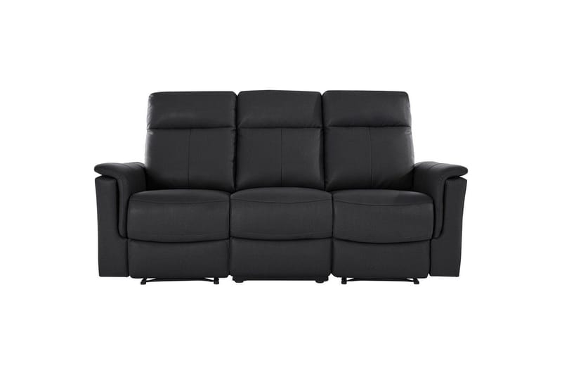 3-sitssoffa Southbrook Svart, Läder/PU/Trä/Metall, Manuell vilstol - Svart, Läder/PU/Trä/Metall, Manuell vilstol - Möbler - Vardagsrum - Soffor - Reclinersoffor & Biosoffor