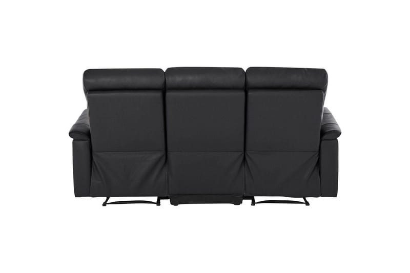 3-sitssoffa Southbrook Svart, Läder/PU/Trä/Metall, Manuell vilstol - Svart, Läder/PU/Trä/Metall, Manuell vilstol - Möbler - Vardagsrum - Soffor - Reclinersoffor & Biosoffor