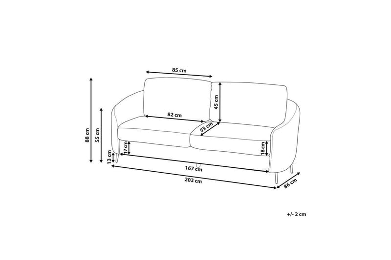 3-sitssoffa Trosa Beige, guld - Beige, guld - Möbler - Vardagsrum - Soffor - 3-sits soffor