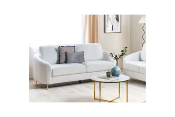 3-sitssoffa Trosa Vitt, guld - Vitt, guld - Möbler - Vardagsrum - Soffor - 3-sits soffor