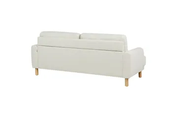 3-sitssoffa Tuve Off-white, ljust trä, Polyester - Off-white, ljust trä, Polyester - Möbler - Vardagsrum - Soffor - 3-sits soffor