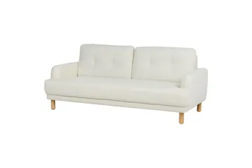 3-sitssoffa Tuve Off-white, ljust trä, Polyester - Off-white, ljust trä, Polyester - Möbler - Vardagsrum - Soffor - 3-sits soffor