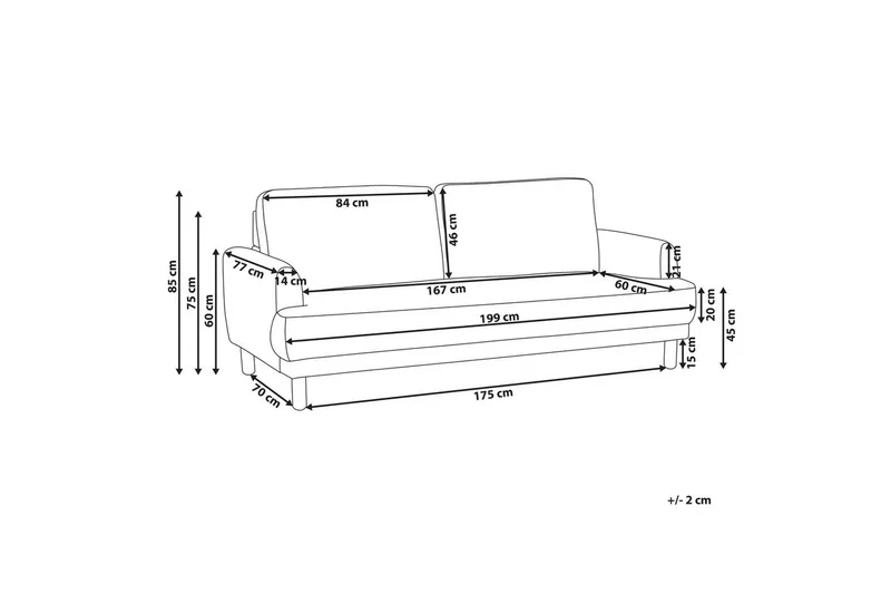 3-sitssoffa Tuve Off-white, ljust trä, Polyester - Off-white, ljust trä, Polyester - Möbler - Vardagsrum - Soffor - 3-sits soffor
