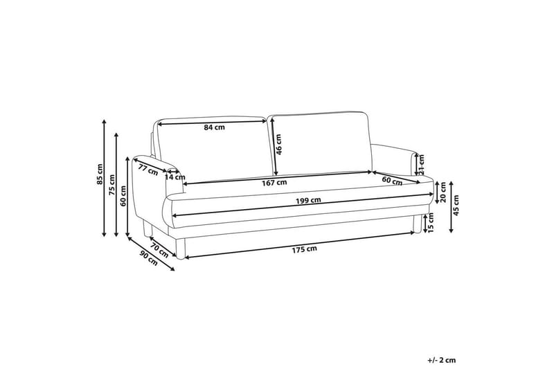 3-sitssoffa Tuve Vit, ljust trä, Bouclé - Vit, ljust trä, Bouclé - Möbler - Vardagsrum - Soffor - 3-sits soffor