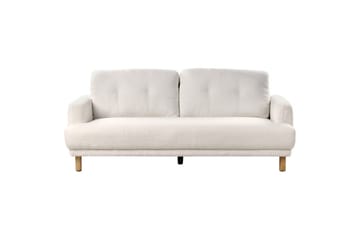 3-sitssoffa Tuve Vit, ljust trä, Bouclé - Vit, ljust trä, Bouclé - Möbler - Vardagsrum - Soffor - 3-sits soffor