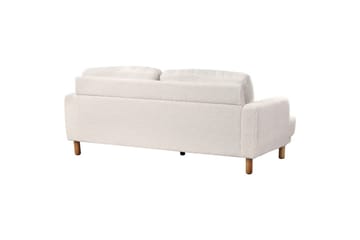 3-sitssoffa Tuve Vit, ljust trä, Bouclé - Vit, ljust trä, Bouclé - Möbler - Vardagsrum - Soffor - 3-sits soffor