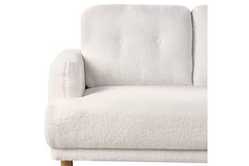 3-sitssoffa Tuve Vit, ljust trä, Bouclé - Vit, ljust trä, Bouclé - Möbler - Vardagsrum - Soffor - 3-sits soffor