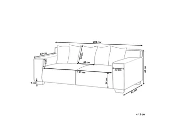 3-sitssoffa Viskan Beige, Manchestertyg - Beige, Manchestertyg - Möbler - Vardagsrum - Soffor - 3-sits soffor