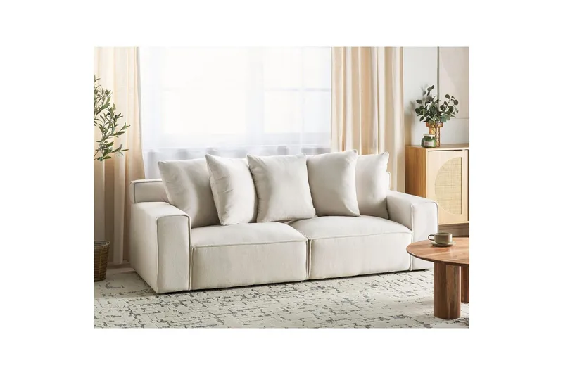3-sitssoffa Viskan Vit, Chenille - Vit, Chenille - Möbler - Vardagsrum - Soffor - 3-sits soffor