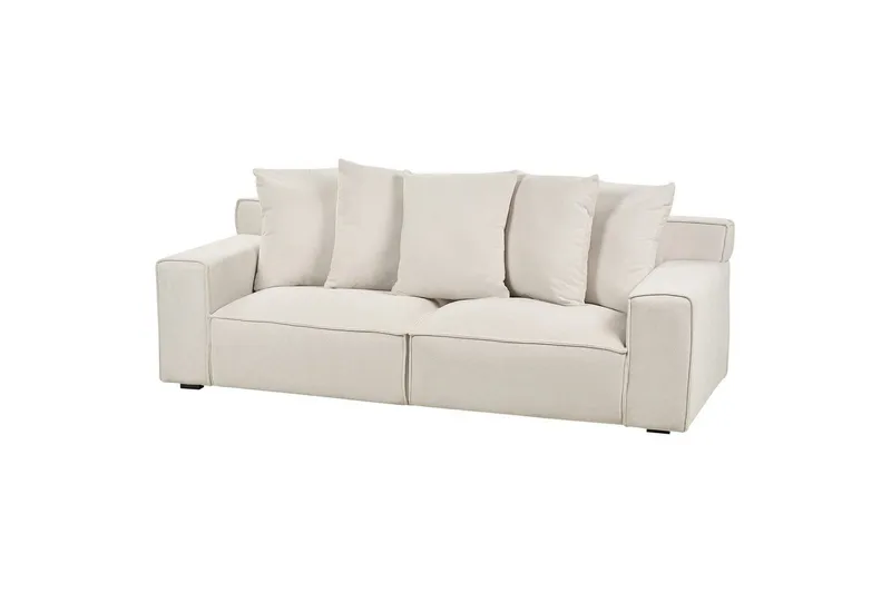 3-sitssoffa Viskan Vit, Chenille - Vit, Chenille - Möbler - Vardagsrum - Soffor - 3-sits soffor