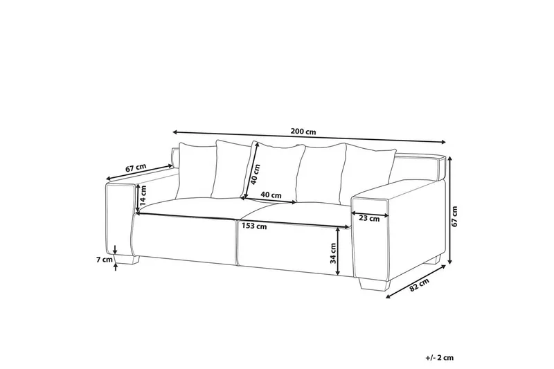 3-sitssoffa Viskan Vit, Chenille - Vit, Chenille - Möbler - Vardagsrum - Soffor - 3-sits soffor
