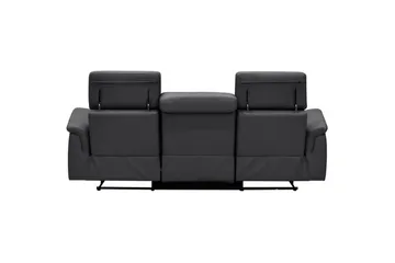 3-sitssoffa Pareli Svart, Läder/PU, Manuell vilstol - Svart, Läder/PU, Manuell vilstol - Möbler - Vardagsrum - Soffor - Reclinersoffor & Biosoffor