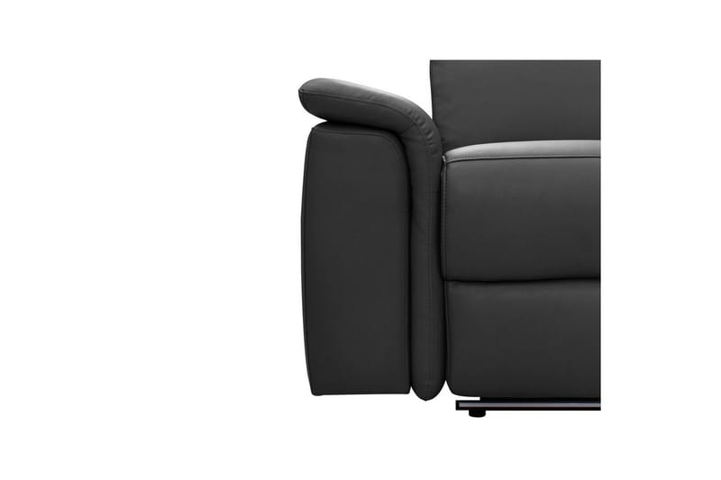 3-sitssoffa Pareli Svart, Läder/PU, Manuell vilstol - Svart, Läder/PU, Manuell vilstol - Möbler - Vardagsrum - Soffor - Skinnsoffor