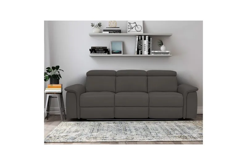 3-sitssoffa Pareli Brun, PU, Manuell vilstol - Brun, PU, Manuell vilstol - Möbler - Vardagsrum - Soffor - Reclinersoffor & Biosoffor
