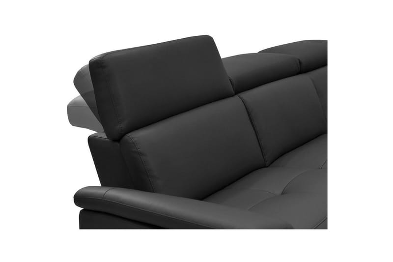 3-sitssoffa Pareli Svart, Läder/PU, Manuell vilstol - Svart, Läder/PU, Manuell vilstol - Möbler - Vardagsrum - Soffor - Skinnsoffor