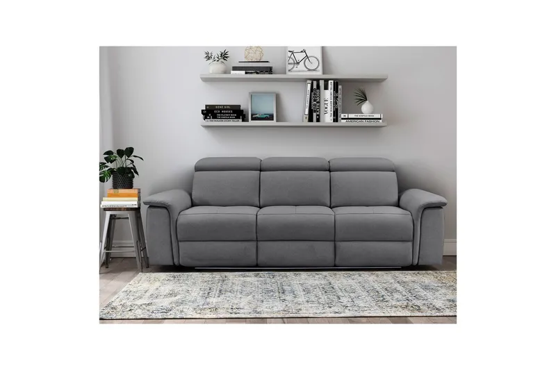 3-sitssoffa Pareli Grå, Sunday tyg, Elektrisk vilstol - Grå, Sunday tyg, Elektrisk vilstol - Möbler - Vardagsrum - Soffor - Reclinersoffor & Biosoffor