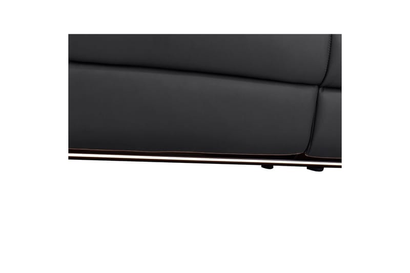 3-sitssoffa Pareli Svart, Läder/PU, Manuell vilstol - Svart, Läder/PU, Manuell vilstol - Möbler - Vardagsrum - Soffor - Reclinersoffor & Biosoffor