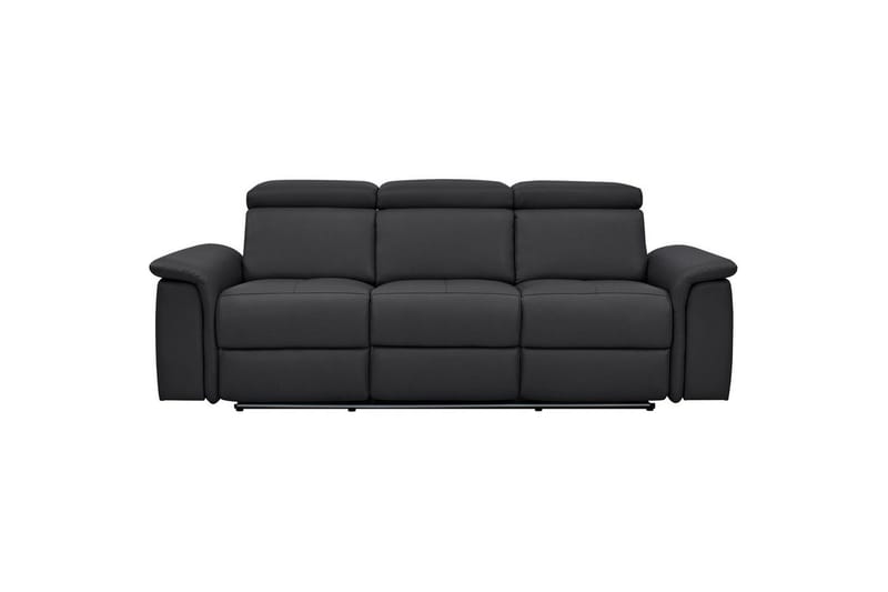 3-sitssoffa Pareli Svart, Läder/PU, Manuell vilstol - Svart, Läder/PU, Manuell vilstol - Möbler - Vardagsrum - Soffor - Reclinersoffor & Biosoffor