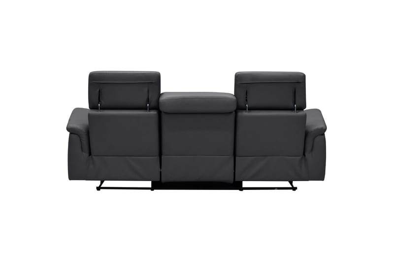 3-sitssoffa Pareli Svart, Läder/PU, Manuell vilstol - Svart, Läder/PU, Manuell vilstol - Möbler - Vardagsrum - Soffor - Reclinersoffor & Biosoffor
