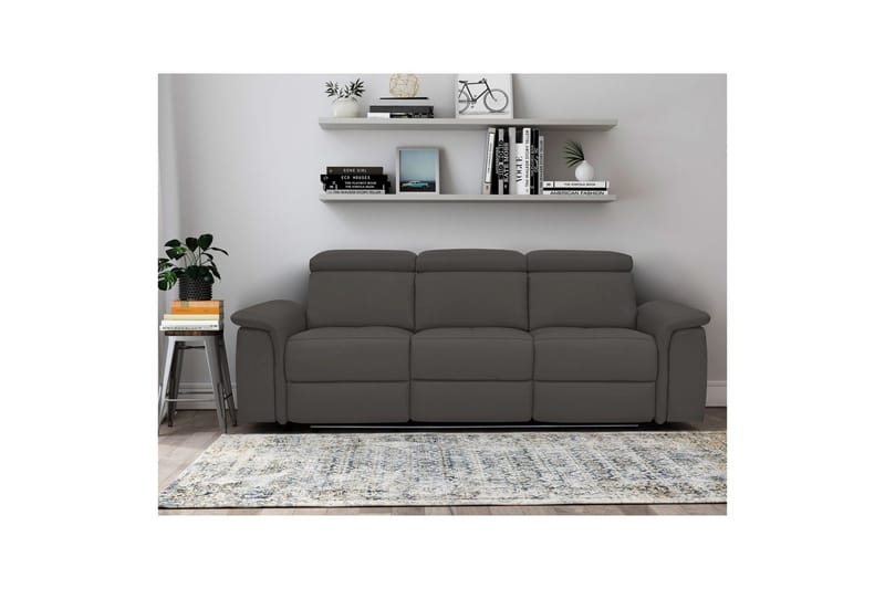 3-sitssoffa Pareli Brun, PU, Manuell vilstol - Brun, PU, Manuell vilstol - Möbler - Vardagsrum - Soffor - Reclinersoffor & Biosoffor