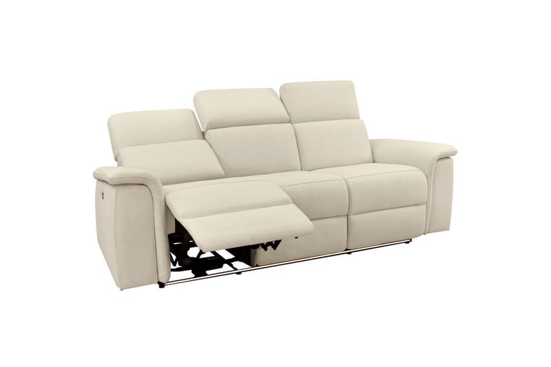 3-sitssoffa Pareli Vit, Sunday tyg, Elektrisk vilstol - Vit, Sunday tyg, Elektrisk vilstol - Möbler - Vardagsrum - Soffor - Reclinersoffor & Biosoffor