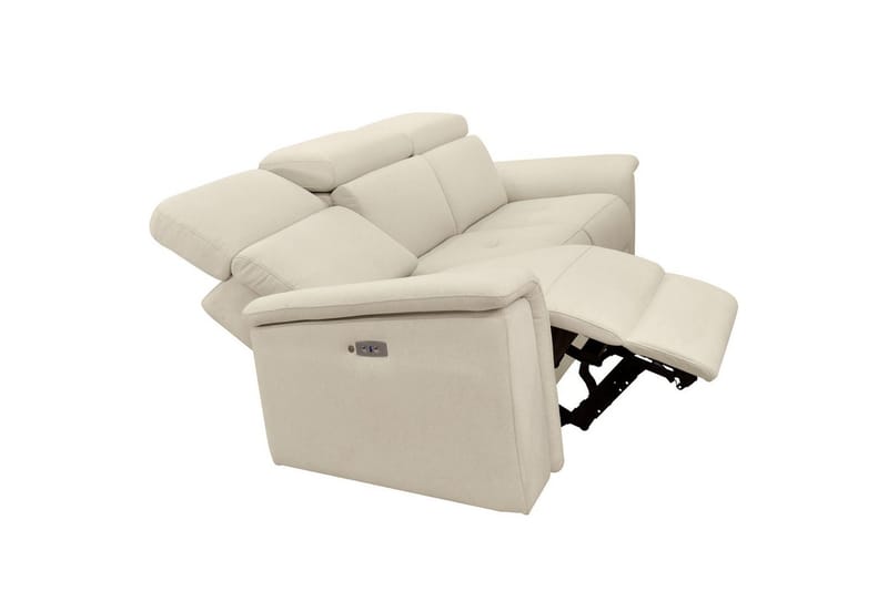 3-sitssoffa Pareli Vit, Sunday tyg, Elektrisk vilstol - Vit, Sunday tyg, Elektrisk vilstol - Möbler - Vardagsrum - Soffor - Reclinersoffor & Biosoffor