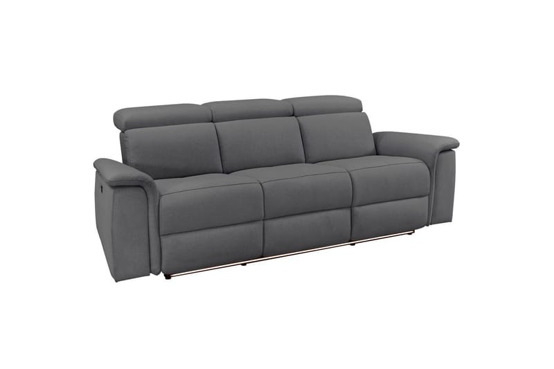 3-sitssoffa Pareli Grå, Sunday tyg, Manuell vilstol - Grå, Sunday tyg, Manuell vilstol - Möbler - Vardagsrum - Soffor - Reclinersoffor & Biosoffor