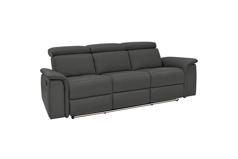 3-sitssoffa Pareli Svart, PU, Manuell vilstol - Svart, PU, Manuell vilstol - Möbler - Vardagsrum - Soffor - Reclinersoffor & Biosoffor