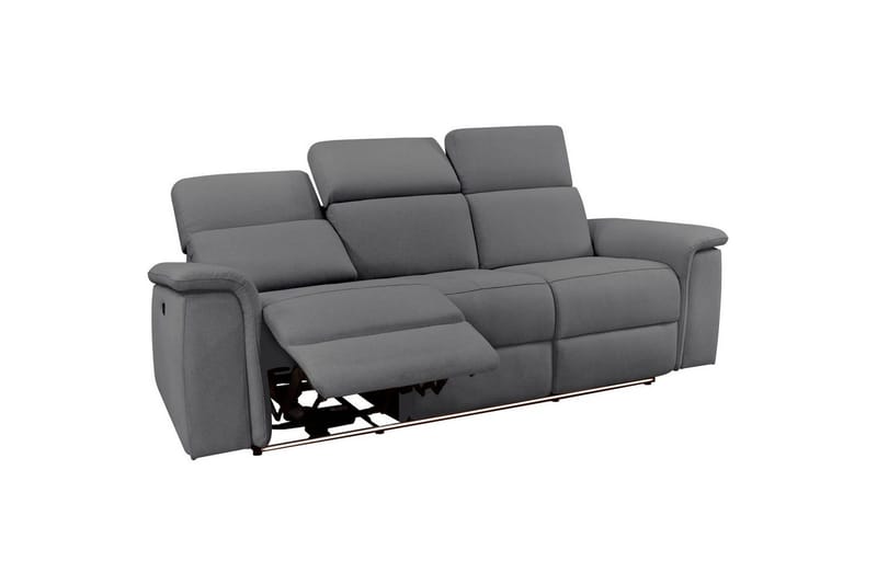 3-sitssoffa Pareli Grå, Sunday tyg, Manuell vilstol - Grå, Sunday tyg, Manuell vilstol - Möbler - Vardagsrum - Soffor - Reclinersoffor & Biosoffor