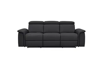 3-sitssoffa Pareli Svart, Läder/PU, Manuell vilstol - Svart, Läder/PU, Manuell vilstol - Möbler - Vardagsrum - Soffor - Reclinersoffor & Biosoffor