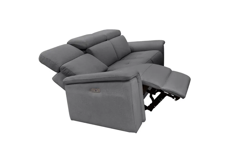 3-sitssoffa Pareli Grå, Sunday tyg, Elektrisk vilstol - Grå, Sunday tyg, Elektrisk vilstol - Möbler - Vardagsrum - Soffor - Reclinersoffor & Biosoffor