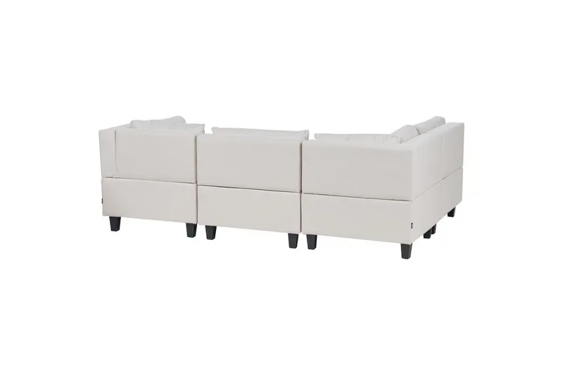 4-sits Hörnsoffa med fotpall Unstad Beige/svart - Beige/svart - M öbler - Vardagsrum - Soffor - Hörnsoffor
