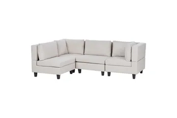 4-sits Hörnsoffa Unstad Beige/svart, Högervänd, Polyester - Beige/svart, Högervänd, Polyester - Möbler - Vardagsrum - Soffor - Modulsoffor - Komplett modulsoffa